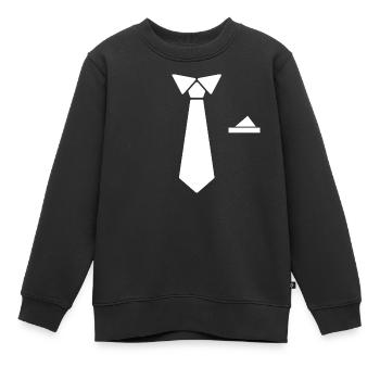 Fausse cravate - Sweat Premium enfant bio - noir - Devant - AI Model Kid Female (0cm)