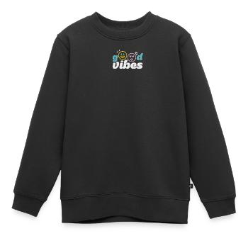 good_vibes - Sweat Premium enfant bio - noir - Devant - AI Model Kid Female (0cm)