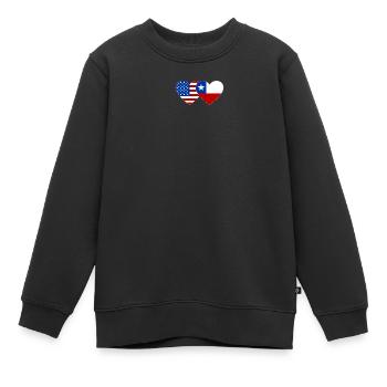 USA Chile Flagge Herz - Kinder Premium Organic Sweatshirt - Schwarz - Vorne - AI Model Kid Female (0cm)