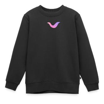 Nébuleuse Gradient Swoosh - Sweat Premium enfant bio - noir - Devant - AI Model Kid Female (0cm)