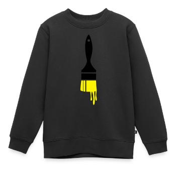dripping paint brush - Kids Premium Organic Sweatshirt - black - Front - AI Model Kid Female (0cm)