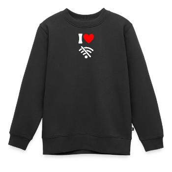 J'adore Offline - Détox Digitale sans Wifi - Sweat Premium enfant bio - noir - Devant - AI Model Kid Female (0cm)