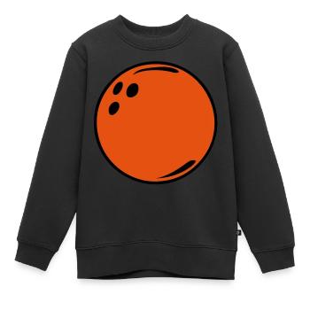 boule bowling 5112 - Sweat Premium enfant bio - noir - Devant - AI Model Kid Female (0cm)