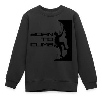 texte né pour grimper né raide mur grimpeur k - Sweat Premium enfant bio - noir - Devant - AI Model Kid Female (0cm)