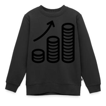 Rendement de l'argent en retour - Sweat Premium enfant bio - noir - Devant - AI Model Kid Female (0cm)