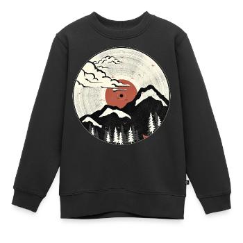 Mountain Sound Grafik - Kinder Premium Organic Sweatshirt - Schwarz - Vorne - AI Model Kid Female (0cm)