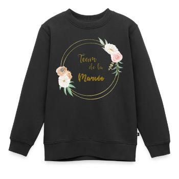 Goldene Hochzeit Team und Blumen - Kinder Premium Organic Sweatshirt - Schwarz - Vorne - AI Model Kid Female (0cm)