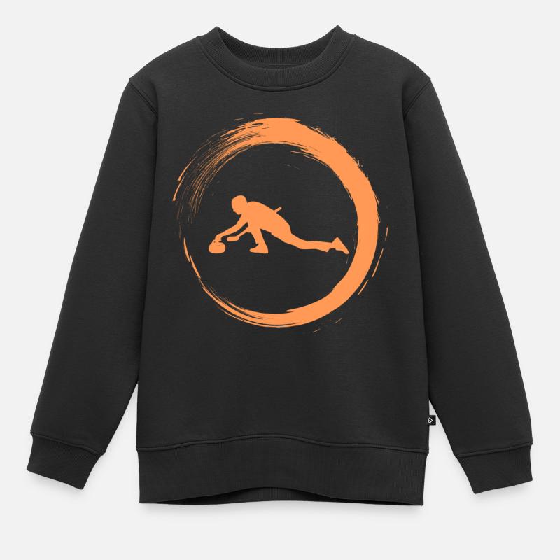 Curling - Kinder Premium Organic Sweatshirt - Schwarz