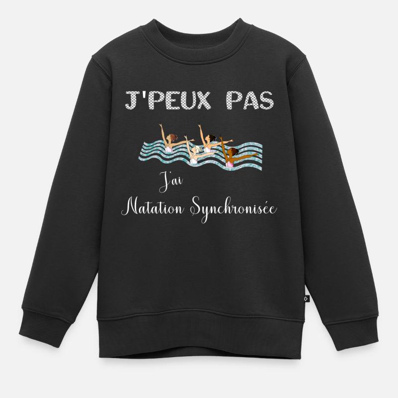 j'peux pas j'ai natation synchronisée - Sweat Premium enfant bio - noir
