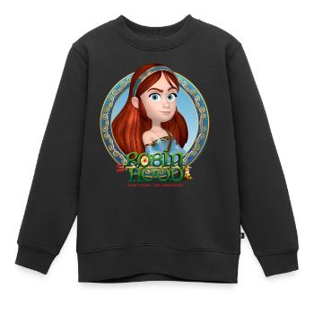 Robin Hood Portrait Von Maid Marian - Kinder Premium Organic Sweatshirt - Schwarz - Vorne - AI Model Kid Female (0cm)