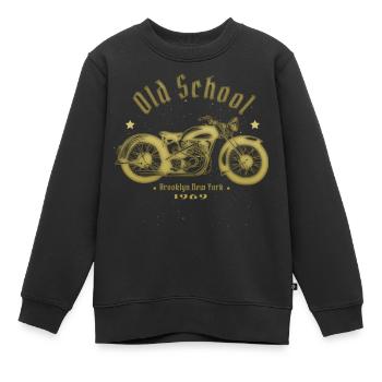 Old School Biker 1969 - Kinder Premium Organic Sweatshirt - Schwarz - Vorne - AI Model Kid Female (0cm)