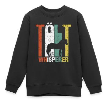 Islandpferd Tölt Flüsterer Retro Vintage Grunge - Kinder Premium Organic Sweatshirt - Schwarz - Vorne - AI Model Kid Female (0cm)