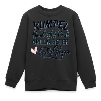 Papa, copain, artisan et maître grill - Sweat Premium enfant bio - noir - Devant - AI Model Kid Female (0cm)