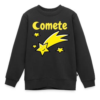 T shirt enfant body bébé comète - Sweat Premium enfant bio - noir - Devant - AI Model Kid Female (0cm)