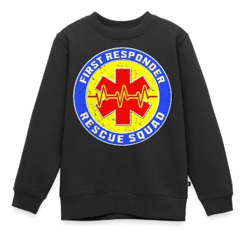Cool tour de premier répondeur - Sweat Premium enfant bio - noir - Devant - AI Model Kid Female (0cm)