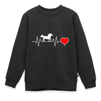 Battement de cœur de cheval à sang froid Noriker - Sweat Premium enfant bio - noir - Devant - AI Model Kid Female (0cm)