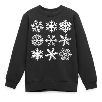 Schneeflocken - Kinder Premium Organic Sweatshirt - Schwarz - Vorne - AI Model Kid Female (0cm)