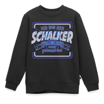 Schalker Warnung | Gelsenkirchen Schalke Geschenk - Kinder Premium Organic Sweatshirt - Schwarz - Vorne - AI Model Kid Female (0cm)