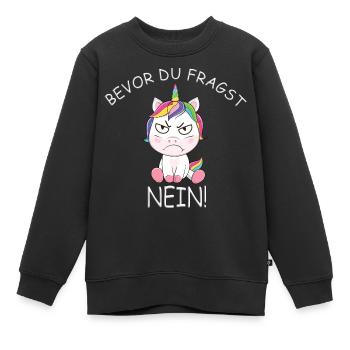 Einhorn Einhörner - Kinder Premium Organic Sweatshirt - Schwarz - Vorne - AI Model Kid Female (0cm)