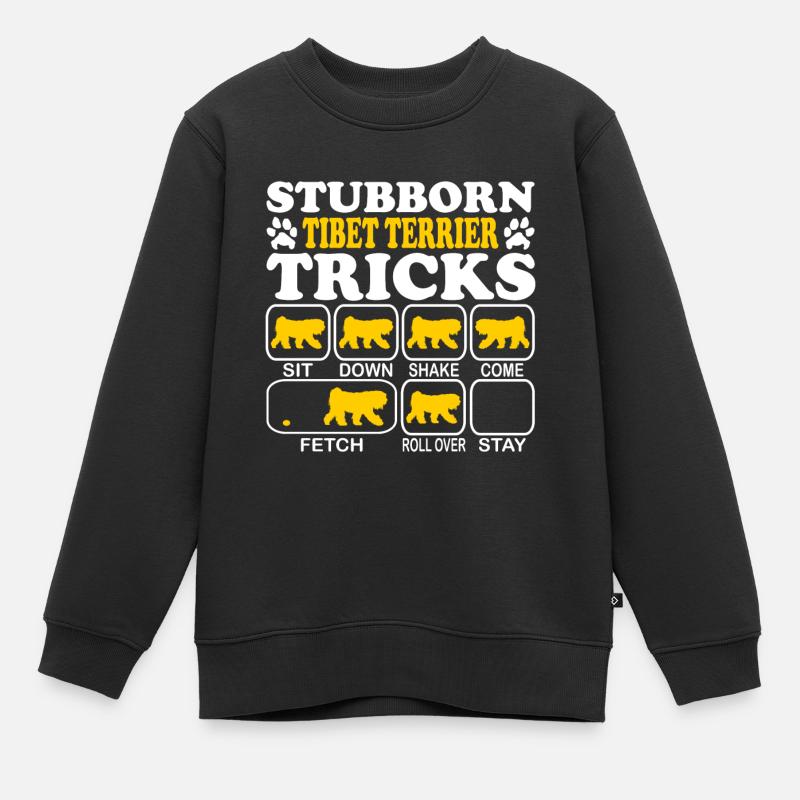 Tibétain terrier temple chien astuces têtues disant - Sweat Premium enfant bio - noir