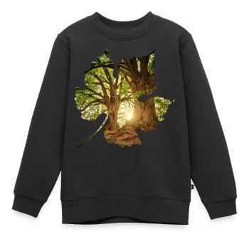 wald 24 im blatt - Sweat Premium enfant bio - noir - Devant - AI Model Kid Female (0cm)
