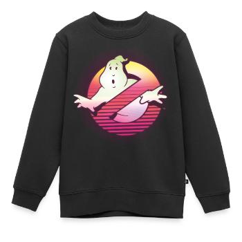 Ghostbusters Retro Neon Logo - Kinder Premium Organic Sweatshirt - Schwarz - Vorne - AI Model Kid Female (0cm)
