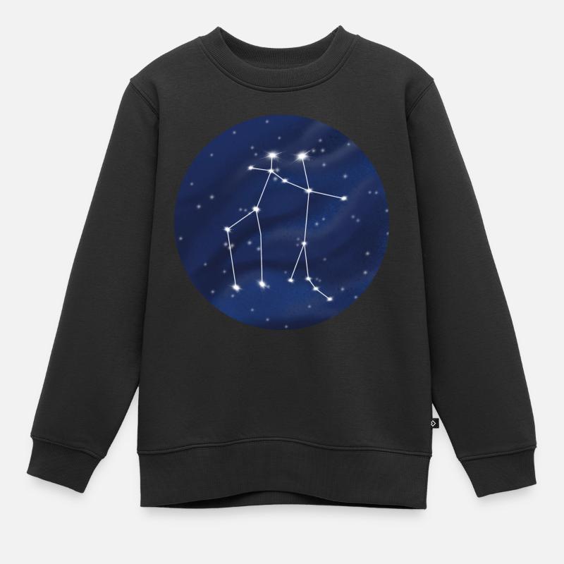 Signe du zodiaque de la constellation des Gémeaux - Sweat Premium enfant bio - noir
