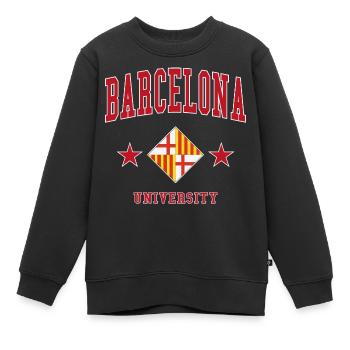 Université de Barcelone - Sweat Premium enfant bio - noir - Devant - AI Model Kid Female (0cm)