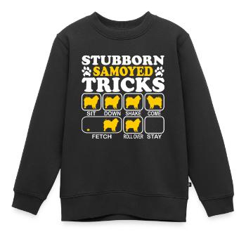 Sibirischer Samojede Stubborn Tricks Spruch Lustig - Kinder Premium Organic Sweatshirt - Schwarz - Vorne - AI Model Kid Female (0cm)