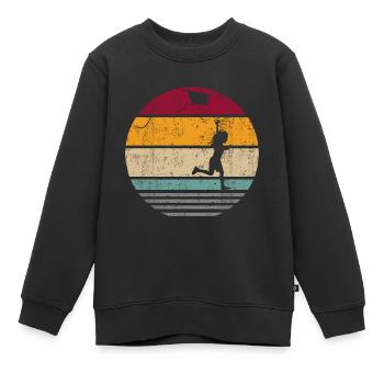 Cerf-volant cerf-volant volant rétro vintage - Sweat Premium enfant bio - noir - Devant - AI Model Kid Female (0cm)