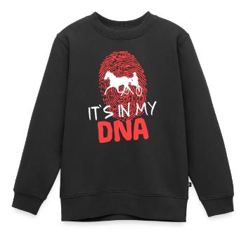 Trabrennen DNA Spruch Lustig mit Fingerabdruck - Kinder Premium Organic Sweatshirt - Schwarz - Vorne - AI Model Kid Female (0cm)