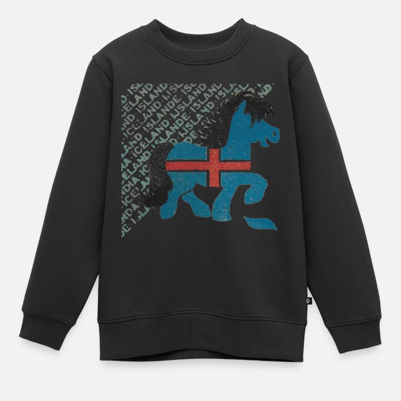 Islande - Sweat Premium enfant bio - noir