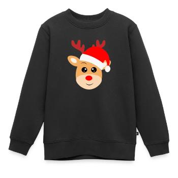 Rudolf - Kinder Premium Organic Sweatshirt - Schwarz - Vorne - AI Model Kid Female (0cm)