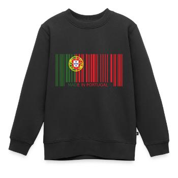 Portugal drapeau code à barres armoiries faites en drôle - Sweat Premium enfant bio - noir - Devant - AI Model Kid Female (0cm)