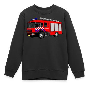 Feuerwehrauto - Kinder Premium Organic Sweatshirt - Schwarz - Vorne - AI Model Kid Female (0cm)