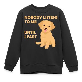 Golden Retriever Golden Retriever-Liebhaber Golden - Kinder Premium Organic Sweatshirt - Schwarz - Vorne - AI Model Kid Female (0cm)