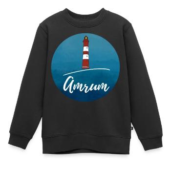 Phare Amrum Nordsee Island vacances - Sweat Premium enfant bio - noir - Devant - AI Model Kid Female (0cm)