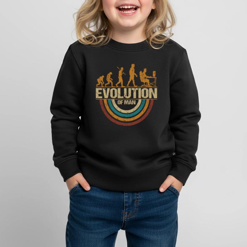 Programmierer Computerfreak Evolution Retro Kinder Premium Organic Sweatshirt