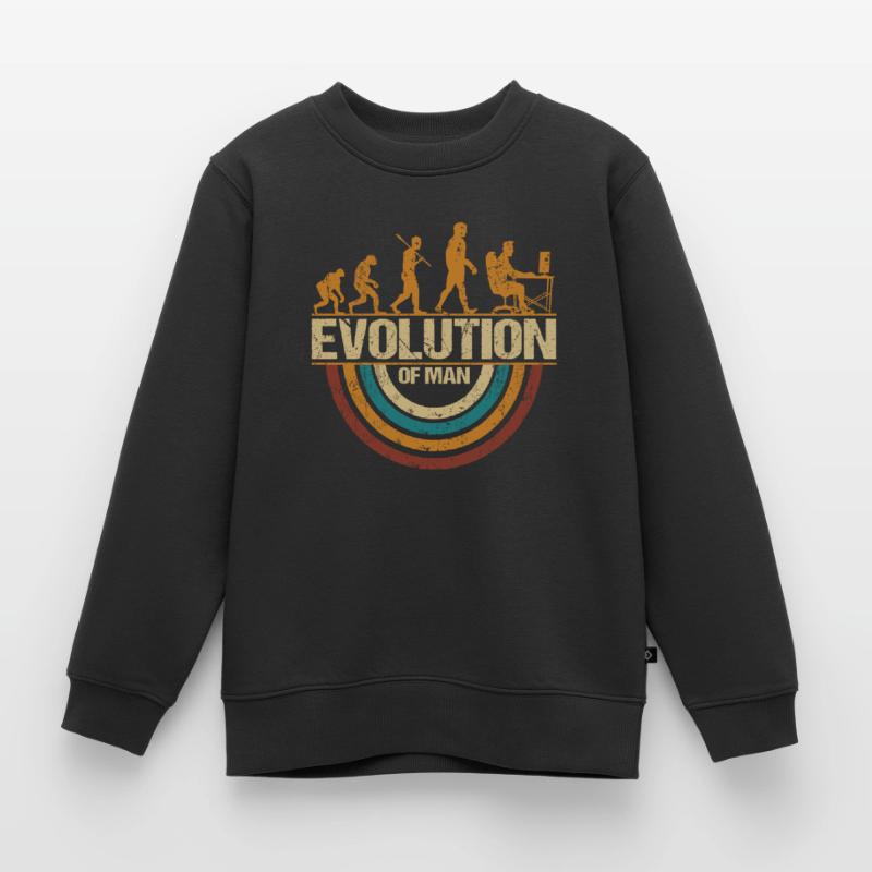 Programmierer Computerfreak Evolution Retro Kinder Premium Organic Sweatshirt