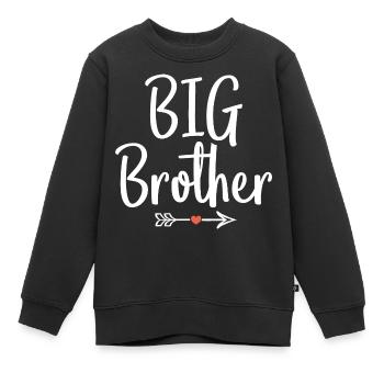 großer bruder großer bruder geschenk - Kinder Premium Organic Sweatshirt - Schwarz - Vorne - AI Model Kid Female (0cm)
