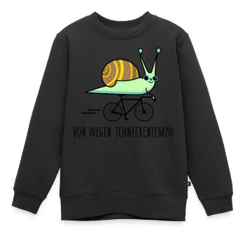 Lustige Schnecke fährt Fahrrad - Kinder Premium Organic Sweatshirt - Schwarz - Vorne - AI Model Kid Female (0cm)