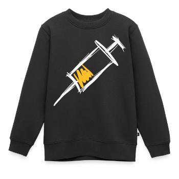 Syringe full, injection, hand-drawn - Kids Premium Organic Sweatshirt - black - Front - AI Model Kid Female (0cm)