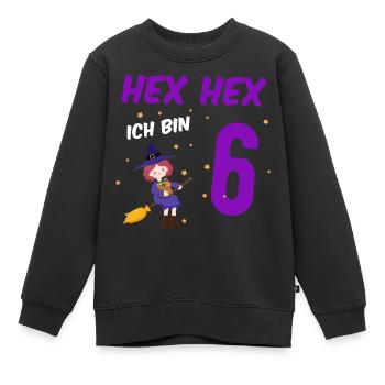 HEX-HEX Ich bin 6 - Mädchen 6. Geburtstag - - Kinder Premium Organic Sweatshirt - Schwarz - Vorne - AI Model Kid Female (0cm)