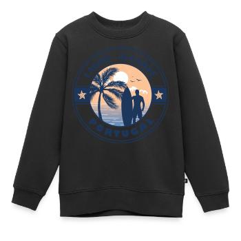 Lagos Algarve Portugal Sommer Surfen Design - Kinder Premium Organic Sweatshirt - Schwarz - Vorne - AI Model Kid Female (0cm)