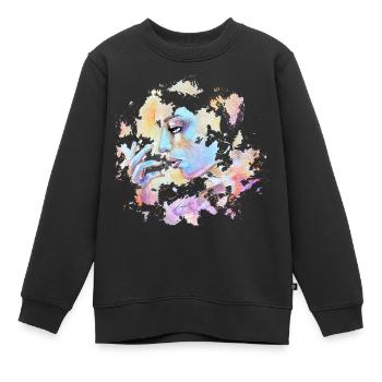 REVE DE NEBULEUSE - Sweat Premium enfant bio - noir - Devant - AI Model Kid Female (0cm)