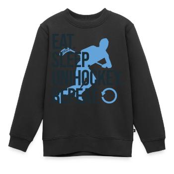 Unihockey Spieler Floorball Unihockey Spiel - Kinder Premium Organic Sweatshirt - Schwarz - Vorne - AI Model Kid Female (0cm)