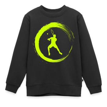 Tennis Tennisspieler - Kinder Premium Organic Sweatshirt - Schwarz - Vorne - AI Model Kid Female (0cm)