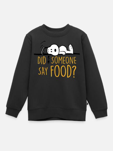 Peanuts Snoopy Food Bouffe J'ai Faim - Sweat Premium enfant bio - noir