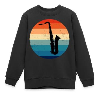 Men's Saxophone Saxophone Saxophone - Kids Premium Organic Sweatshirt - black - Front - AI Model Kid Female (0cm)