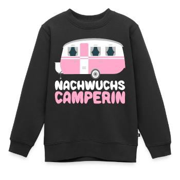 Nachwuchs Camperin Camping Baby Mädchen Kind - Kinder Premium Organic Sweatshirt - Schwarz - Vorne - AI Model Kid Female (0cm)